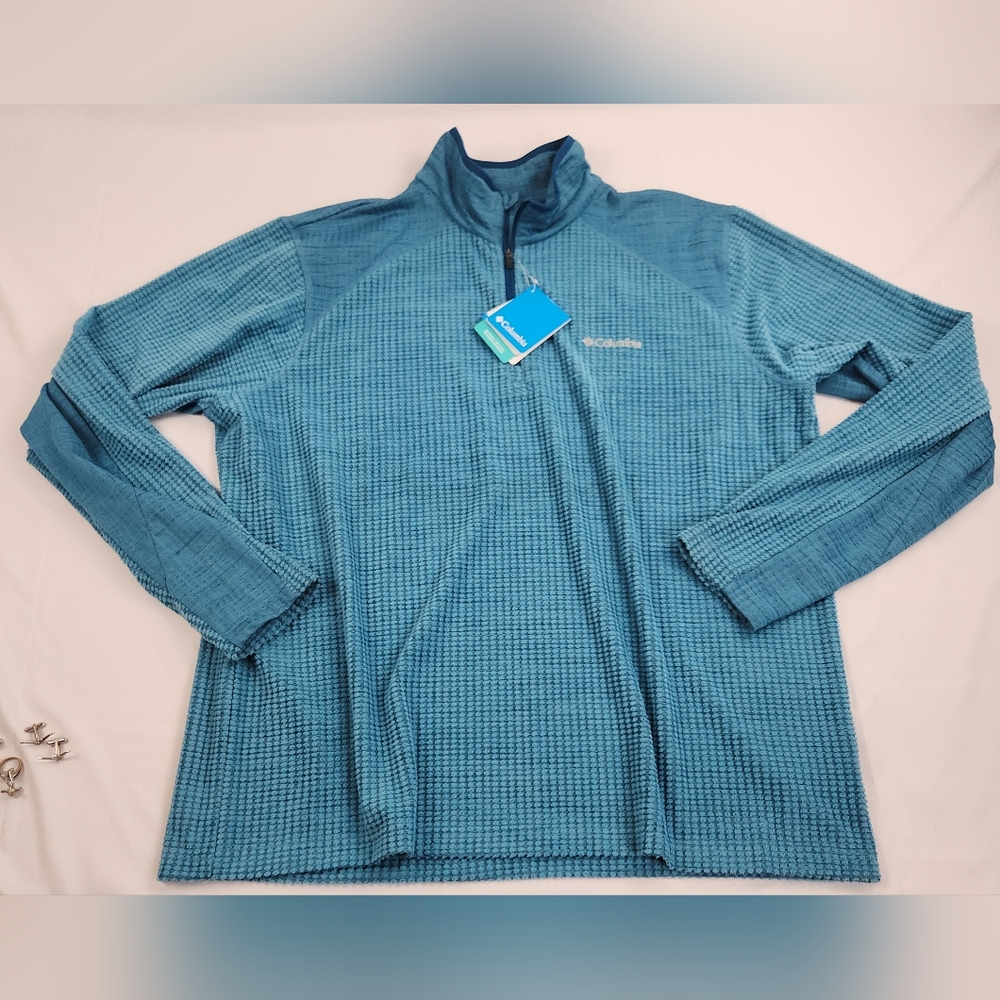 Columbia Crestone Ridge Sweater Mens 2XL Blue Half Zip Pullover  Lightweight